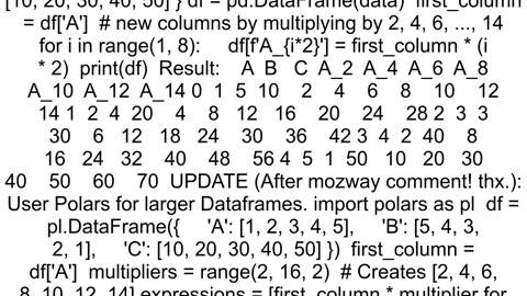 Creating new columns by generating a multiples of 2