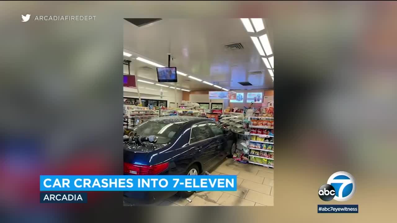 Man arrested for allegedly intentionally crashing car into Arcadia 7-Eleven store