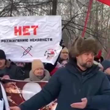 Russian citizens protesting the introduction of QR codes and Vaccine Passports Today