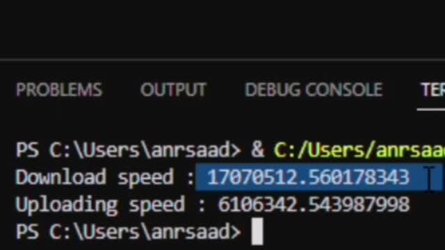 Chek internet speed via python