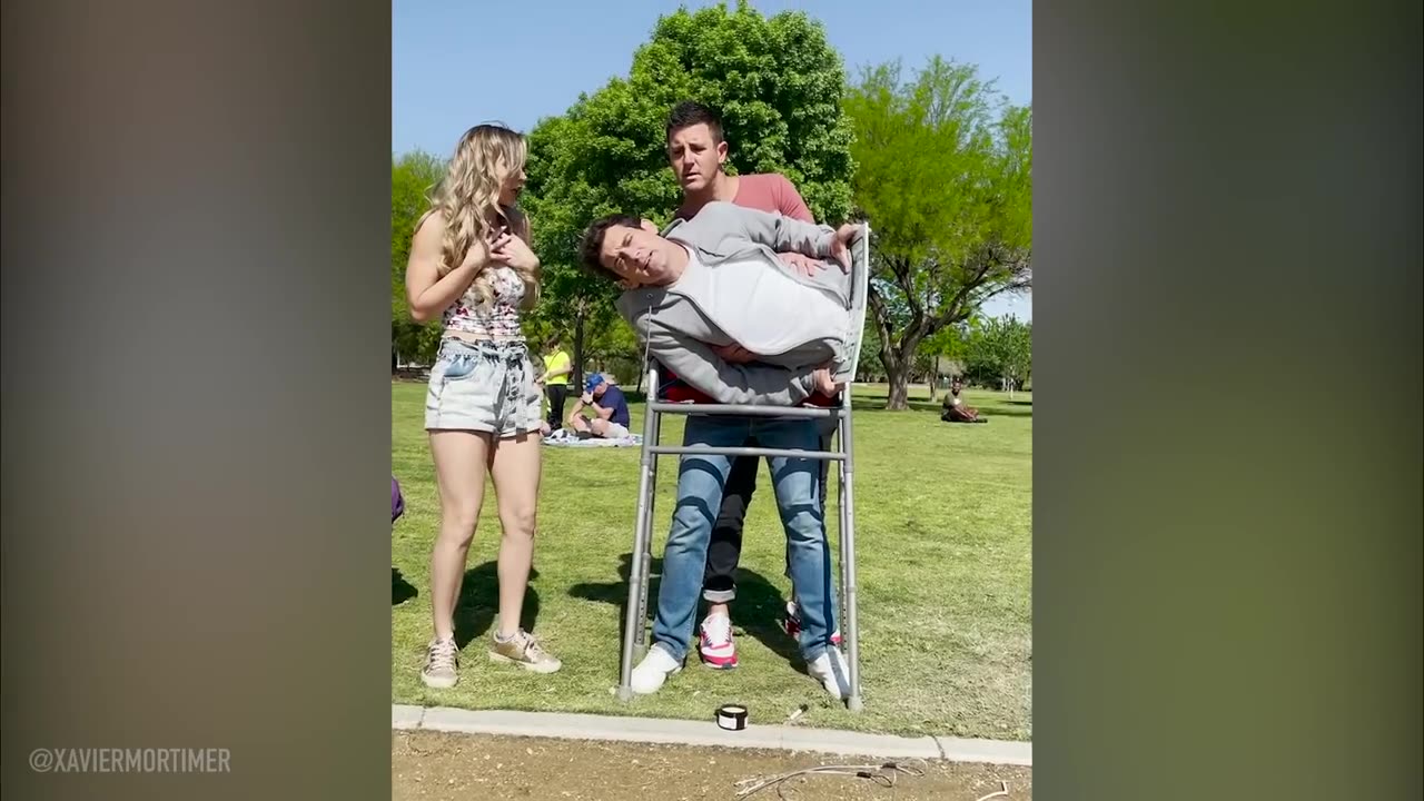 MAN CUT IN HALF ON A BIKE