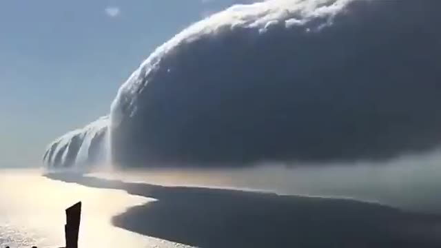 A stunning rolling cloud over Lake Michigan, filmed by Ken Temple.