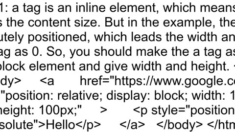 HTML Links are lost during print to pdf in ChromeFirefox when any children of anchor tag has positi