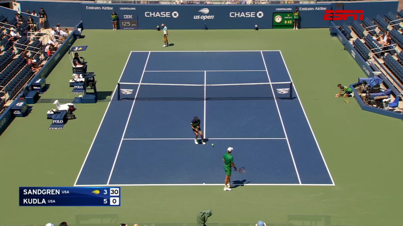 DJ Mad Linx on ESPN @ The U.S. Open 2023 covering Tennys Sandgren vs. Denis Kudla