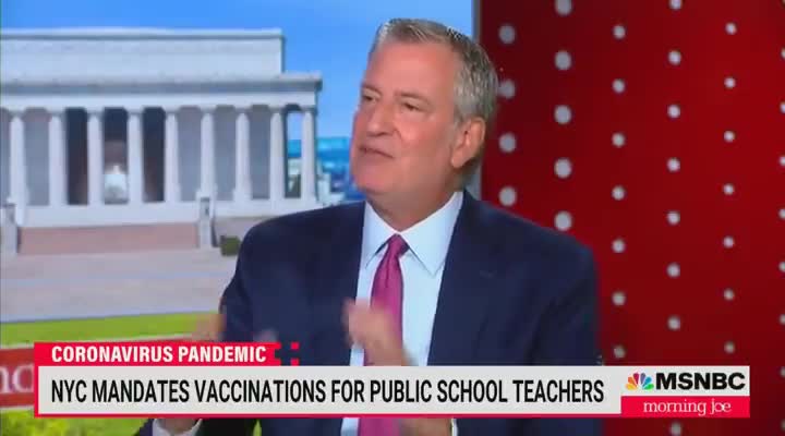 NYC Mayor deBlasio on VX mandates: "Human beings do well when they have carrot & stick..."