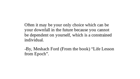 "Life Lesson from Epoch" Checkout Description