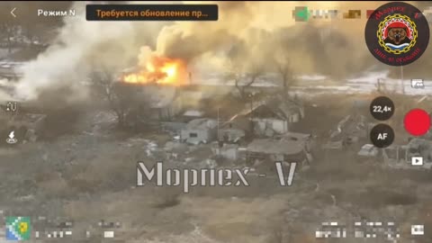 Ukrainian BMP Burns After an FPV Strike