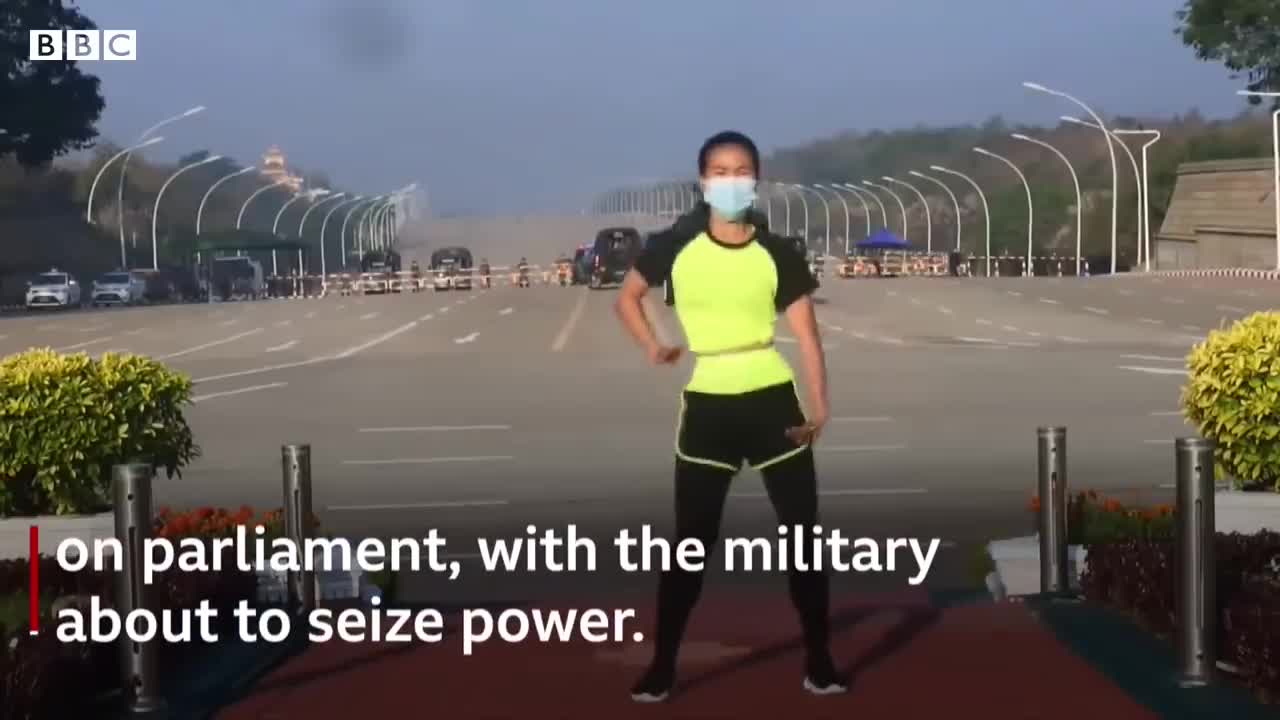Myanmar fitness instructor accidentally captures coup unfolding - BBC News