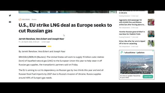 US EU sign expensive LNG gas deal in retaliation for Putin's gas sales in roubles, EU economy dead