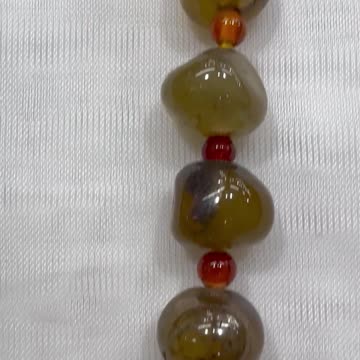 Handmade + Knotting Unique 18” Necklace with 925 Sterling Silver Agate Pendant