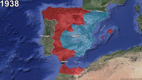 The Spanish Civil War Animated Map in 30 seconds