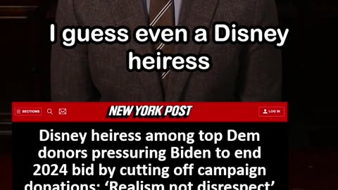 Disney Heiress Cuts Off Campaign Donations to Biden