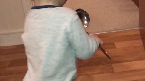 Brother Bops Sibling in the Head With a Ladle