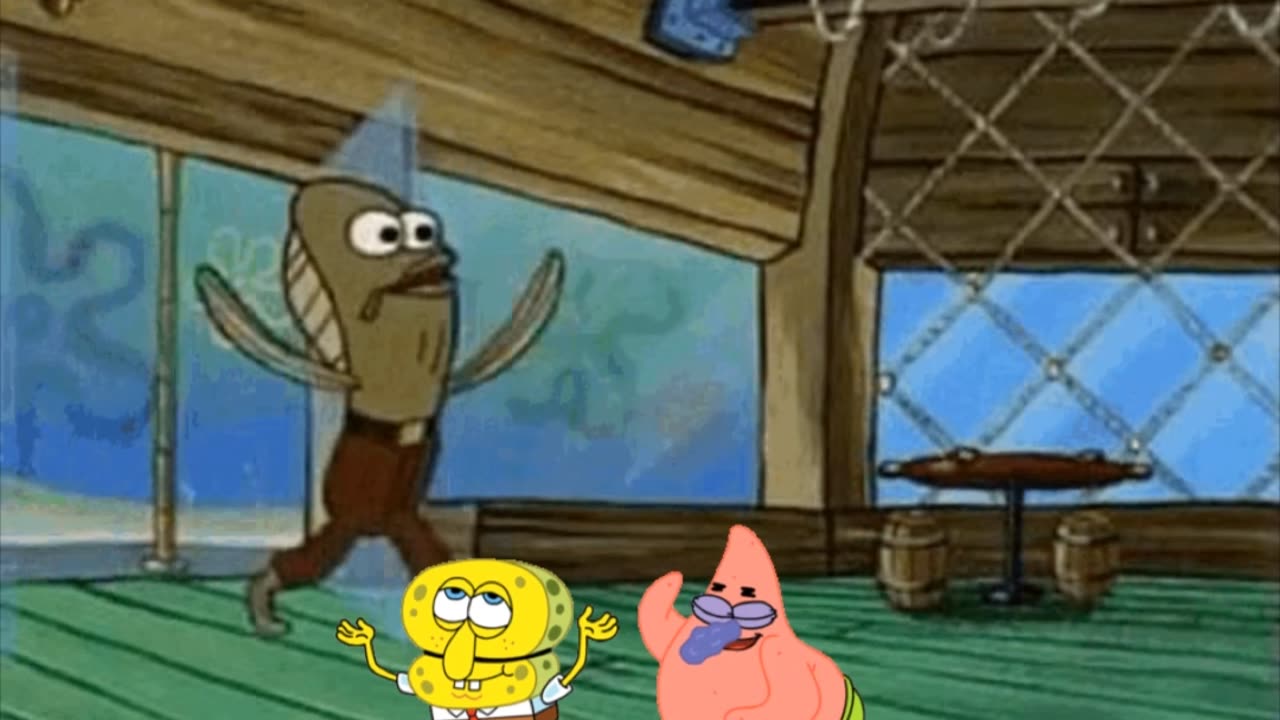 SpongeBob And Patrick Are Pretending To Be Imposters While A Customer Enters The Krusty Krab 🍔