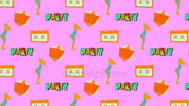 fashion animation design. Sexy Dancing Unicorn in party space