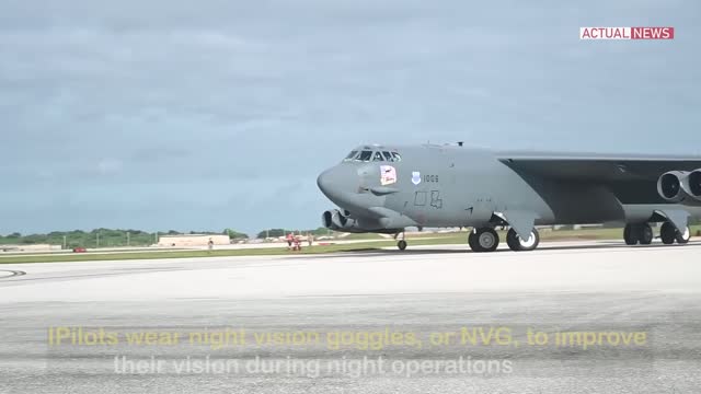 US Air Force B-52 Stratofortresses launch one at a.