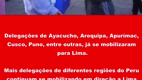 A mobilização continua em direção a Lima para protestar contra a Presidente do Peru.