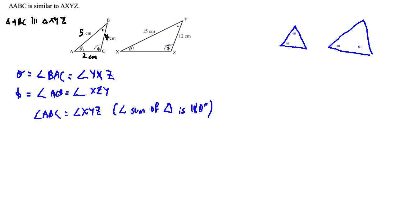5 minute maths - Similar Triangles example 2