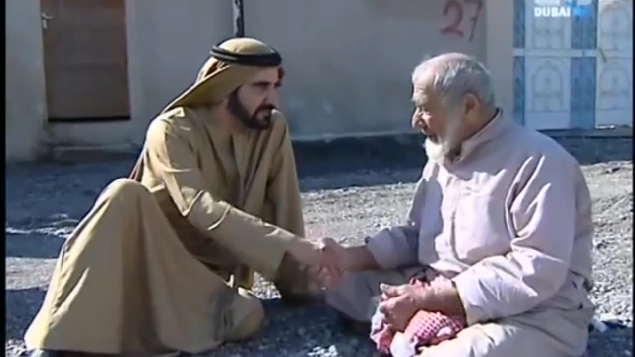 Dubai Shaikh with poor people
