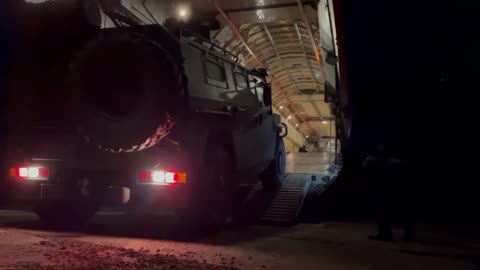 Footage of Russian troops arriving in Kazakhstan