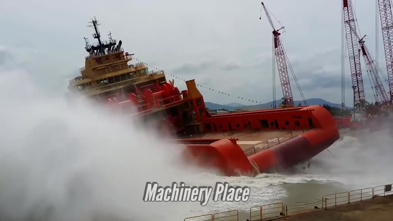 30+ Dangerous Big Ship Launch Gone Bad ! , CLOSE CALLS and Huge WAVES 😱😱😱