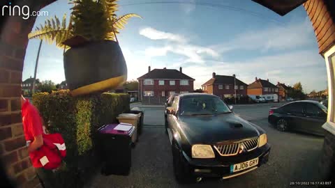 Mailman Hits His Head on Hanging Plant