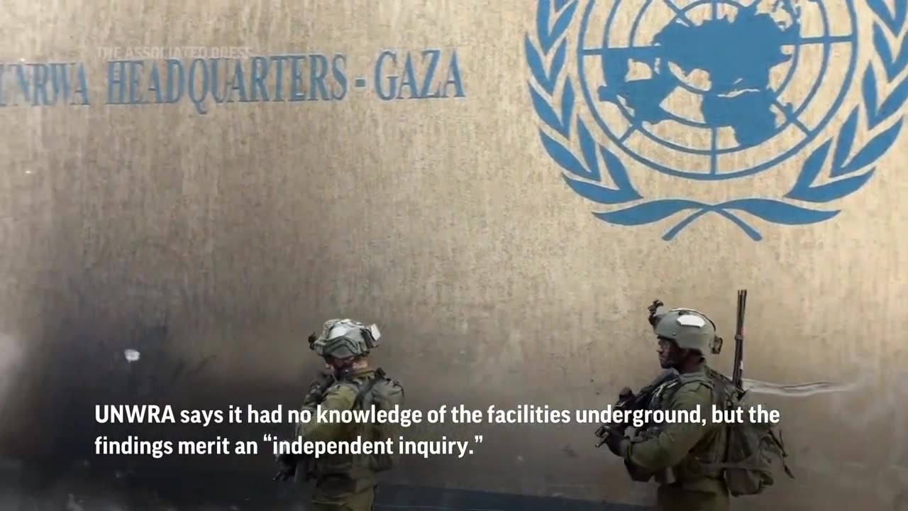 Israel shows tunnels under Gaza City headquarters of UN agency for Palestinian refugees