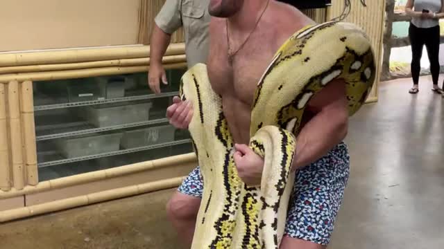 Workingout with a Snake at Zoo