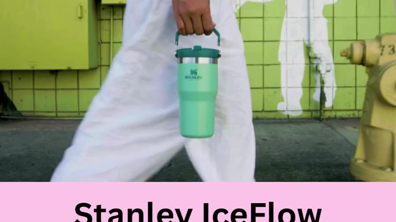 IceFlow Stainless Steel Tumbler with Straw.