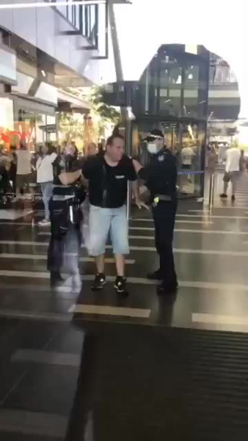 Unjabbed thrown to the ground and arrested for trying to take their protest to a