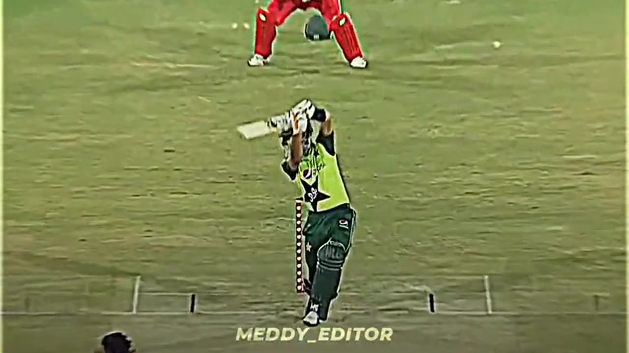 Babar Azam batting against Zimbabwe.