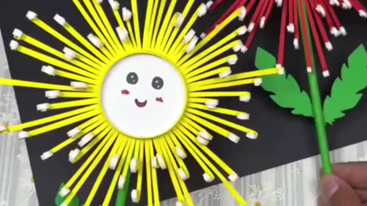 funny , Make sunflowers out of paper