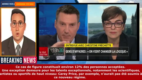 Immigration ： « on change les règles du jeu » ： Entrevue avec Christine Fréchette, la ministre .