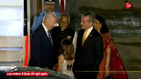 बाइडेन को लेने पहुंची कौन है ये बच्ची?। Joe Biden with secret girl Reaches India। G20 Summit Delhi