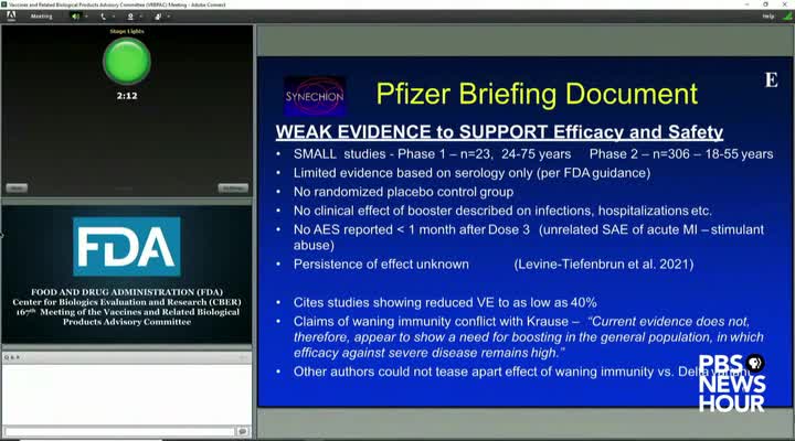 Relative clips of the FDA debate on COVID vaccine booster shots.