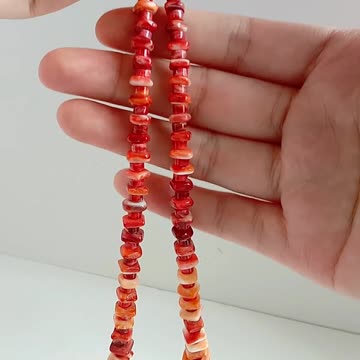 Natural turquoise and Orange spiny oyster handmade necklace Simple atmosphere jewelry for Gift