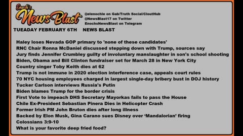 Tuesday February 6, 2024 News Blast.