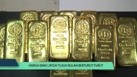 Harga Emas Jatuh Tujuh Bulan Berturut-Turut