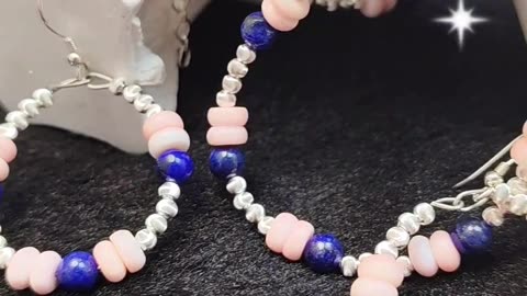 GN-20241224-03 Lapis Lazuli silver pink opal Set Natural gemstone Premium Match S925 Silver Jewelry