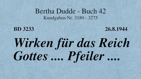 BD 3233 - WIRKEN FÜR DAS REICH GOTTES .... PFEILER ....