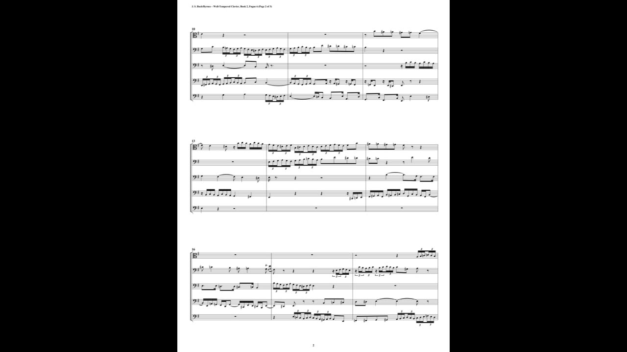 J.S. Bach - Well-Tempered Clavier: Part 2 - Fugue 06 (Trombone Quintet)