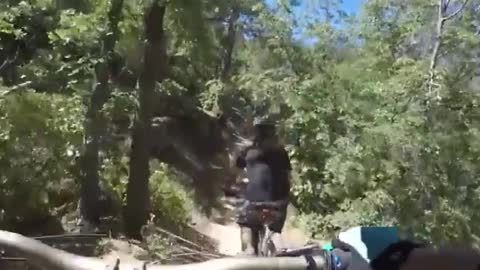 Dirt Biker Nose Dives on Trail