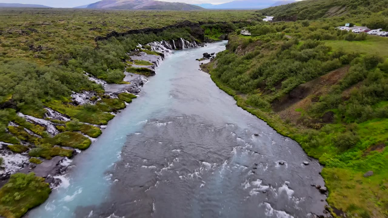 Hraunfoss Falls Iceland