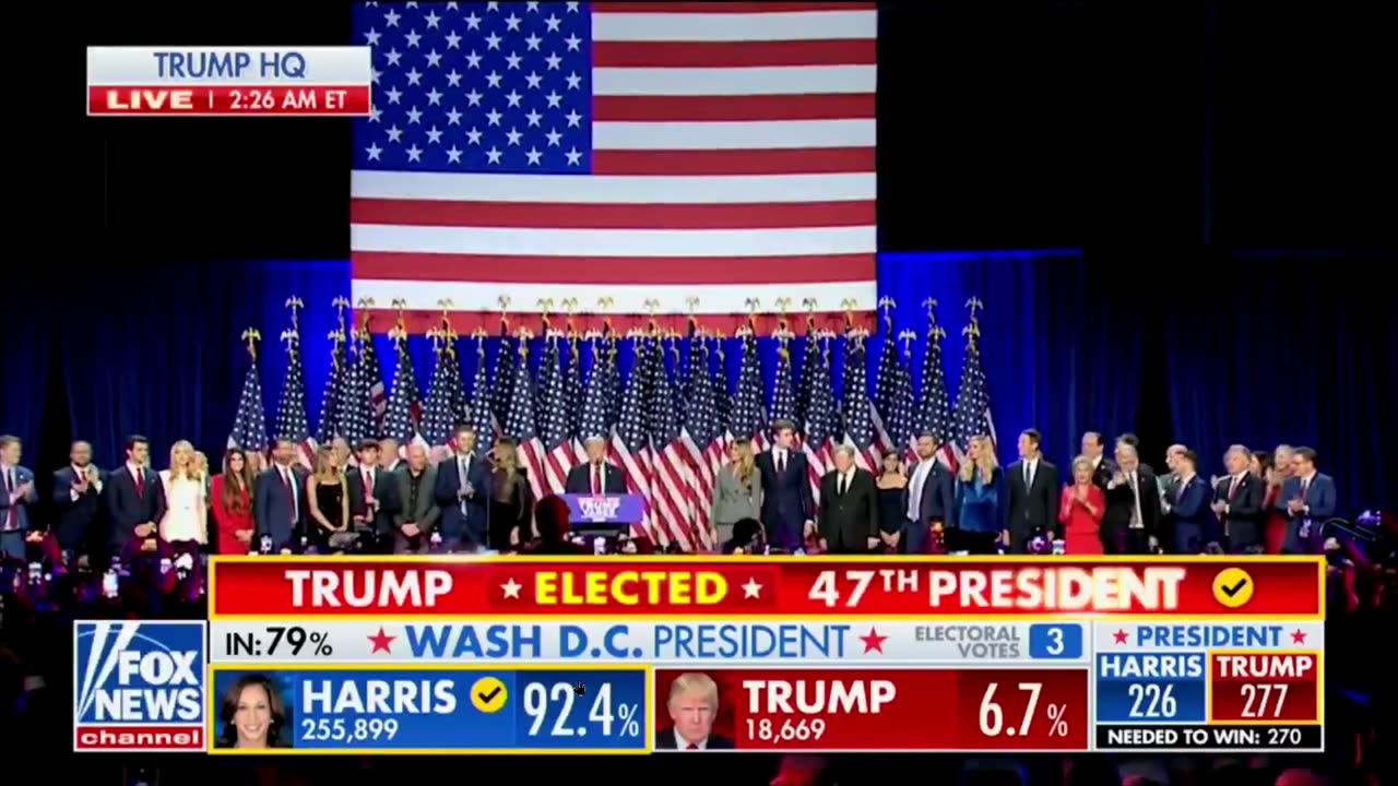 President Trump, his family join the stage for his victory speech - Saving America