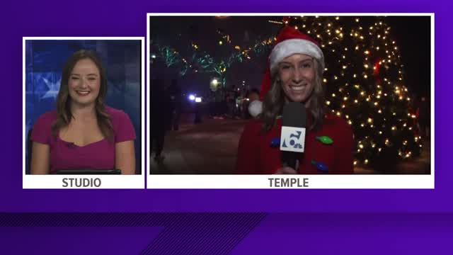 Temple's Christmas tree gets lit ahead of the 76th Annual Parade