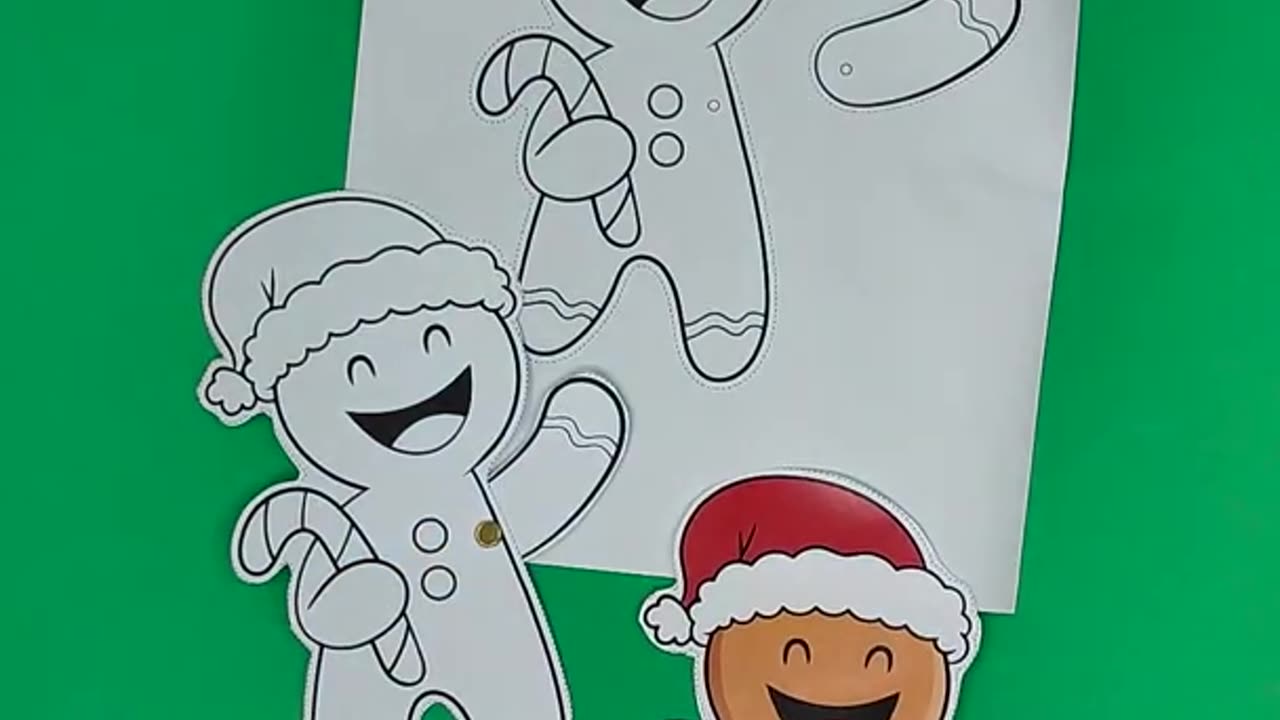 Waving Gingerbread Man Paper Craft for Holidays