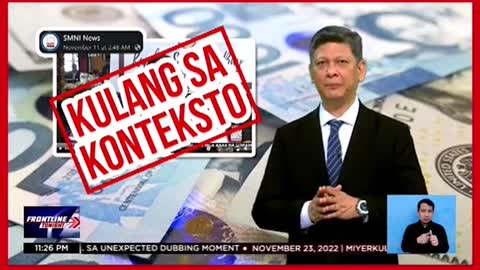 Fact CheckED:Kulang sa konteksto na report tungkol sa palitan ng。piso kontra dolyar