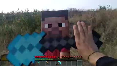Mine craft in real-life POV-MINECRAFT zombie realistic Minecraft texture pack (live action)