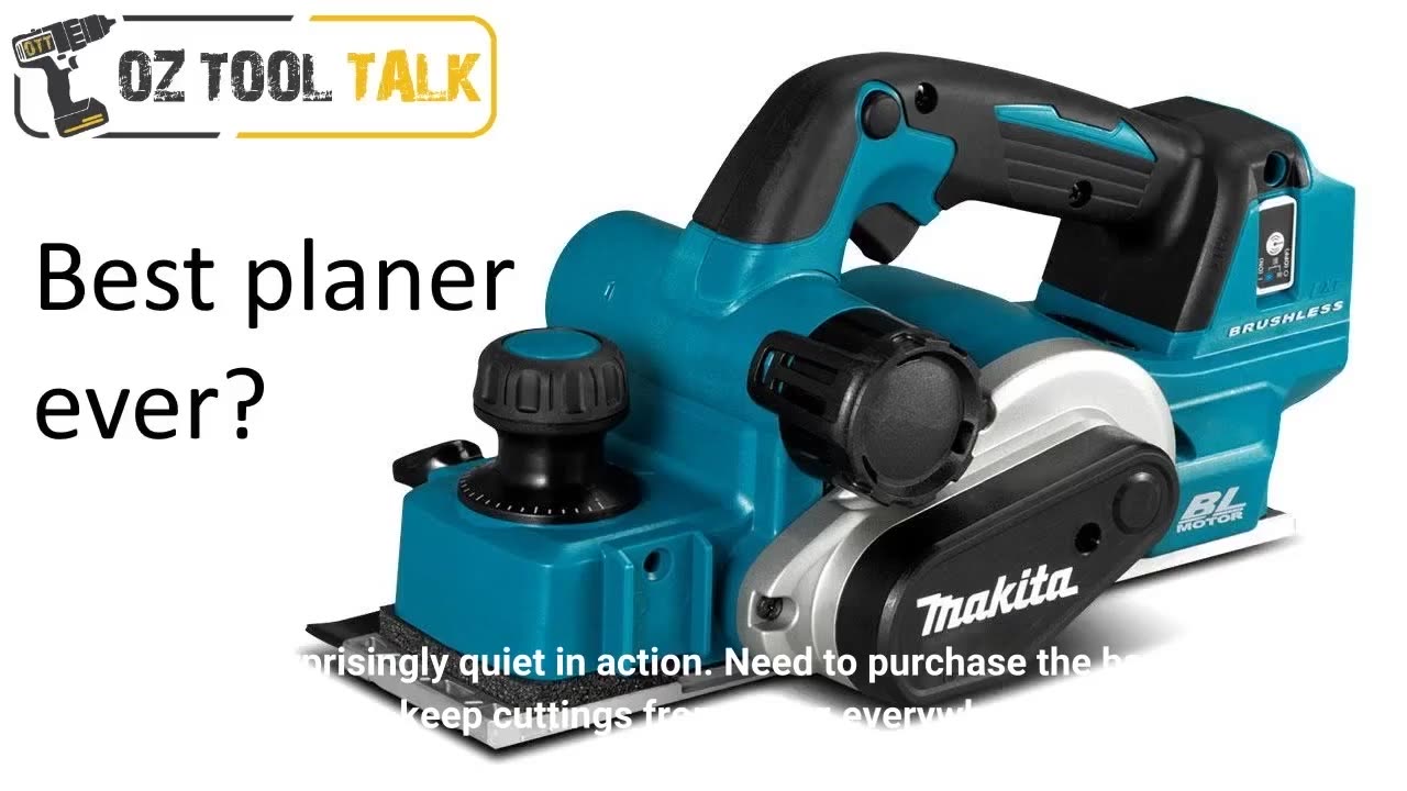 Makita DKP180Z Akku-Hobel (18,0 V, 82 mm, ohne Akku/ohne Ladegerät), Blau, Silber