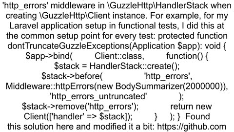 Error logging is truncated in Laravel of Guzzle http